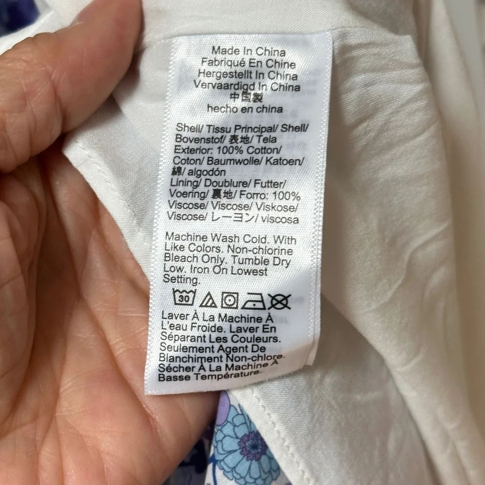 J. Crew Liberty Print Cotton Dress Adjustable Straps Open Back Pockets Size 6 - Picture 8 of 17